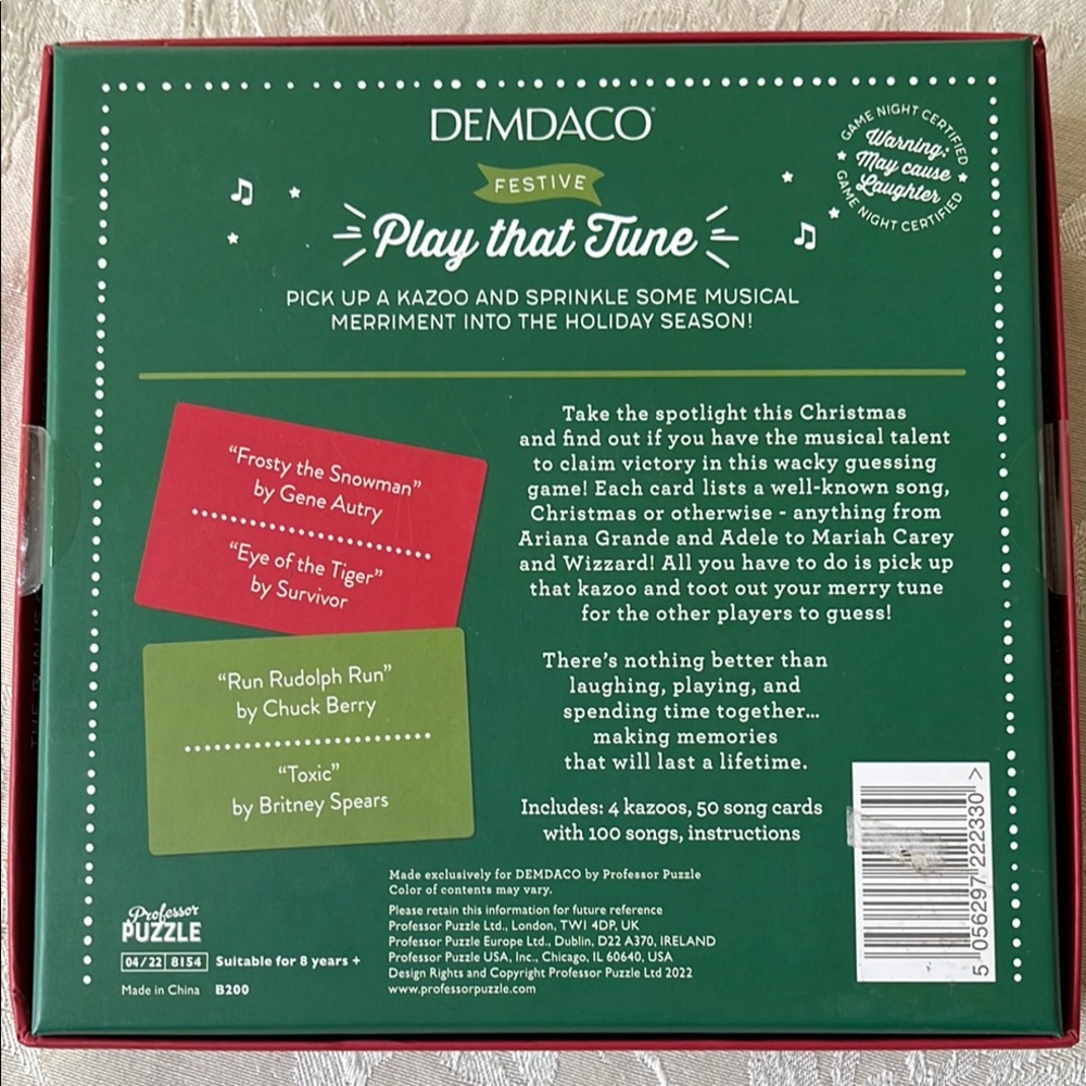 Demdaco Festive Play That Tune Activity Kazoo Game - Red and White - Picture 2 of 5